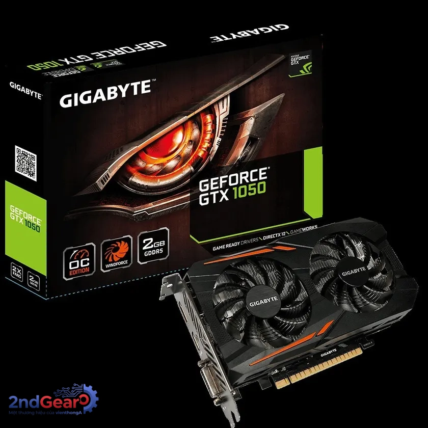 GIGABYTE GV-N105TWF2OC-4GD GTX 1050 Ti 4GB D5 2 FAN - CŨ - Ảnh 2