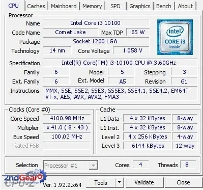 CPU Intel Core i3 10100 Cũ | LGA 1200, 4 nhân/8 luồng, Max 4.3 GHz - Ảnh 3